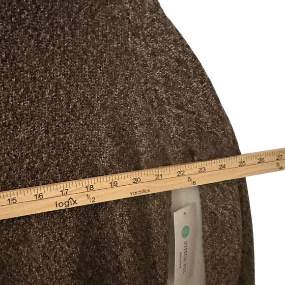 Pink Clover Stitch Fix Brown Crew Neck Polyester Soft Tunic Sweater Size XL NWT - Picture 5 of 6